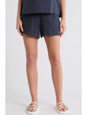 NWT Splendid Cotton Gauze Shorts Size Small Navy